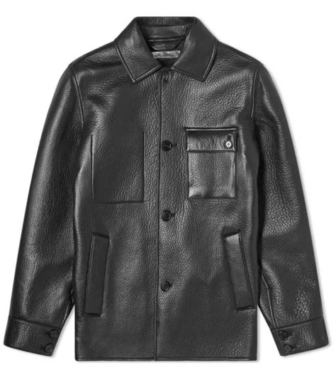 Bonded Leather Shirt Jacket 